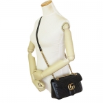 グッチ ショルダーバッグ  GUCCI ポシェット 2WAYバッグ ハンドバッグ GG MARMONT/GGマーモント キルティング レザー ブラック 443497 DTDIT 1000​
