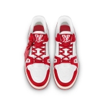 Louis Vuitton ヴィトンワイドパンツパーカーシャツデニムに合う赤いスニーカー 1A8PJW