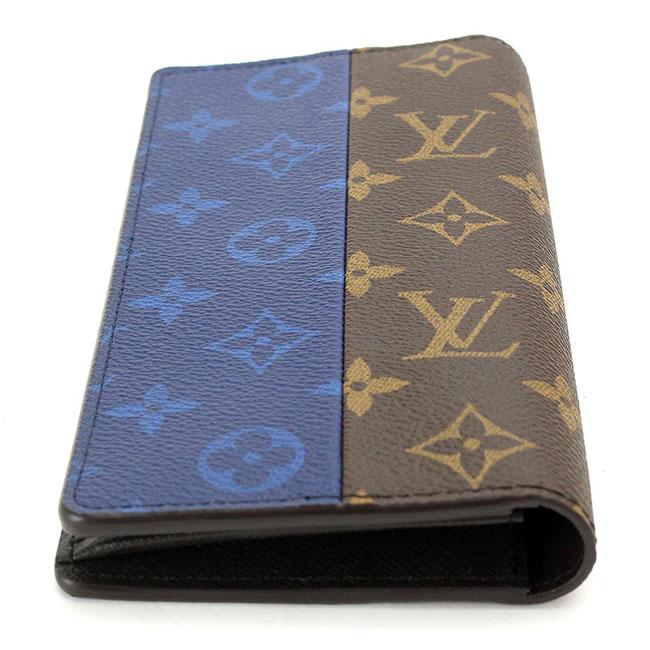 ルイ ヴィトン LOUIS VUITTON モノグラム スプリット ポルトフォイユ ブラザ 二つ折り 長財布 ブルー ブラウン M63026
