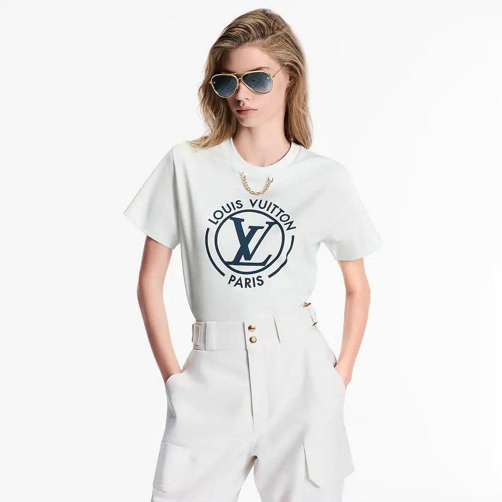 ルイ・ヴィトン フロックド LV Tシャツ 1AHEOU