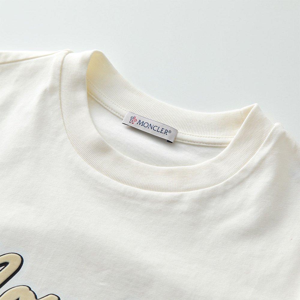 モンクレール Tシャツ レディース 半袖 カットソー ロゴT フロッキープリント クルーネック コットン 8C00011 829HP 034