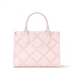 ルイヴィトン ピンク×キルティング オンザゴー PM ハンドバッグ M28528